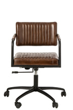 J-LINE BUREAUSTOEL LEER BRUIN