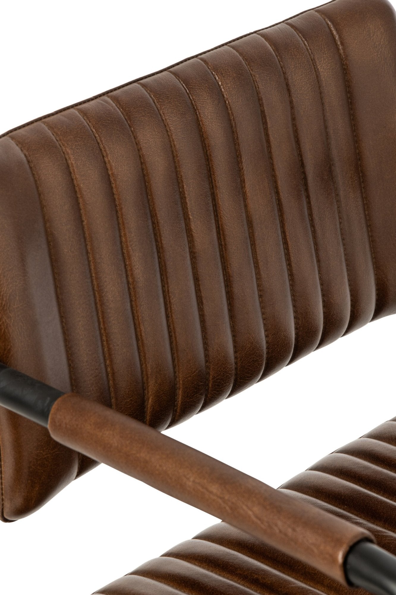 J-LINE BUREAUSTOEL LEER BRUIN