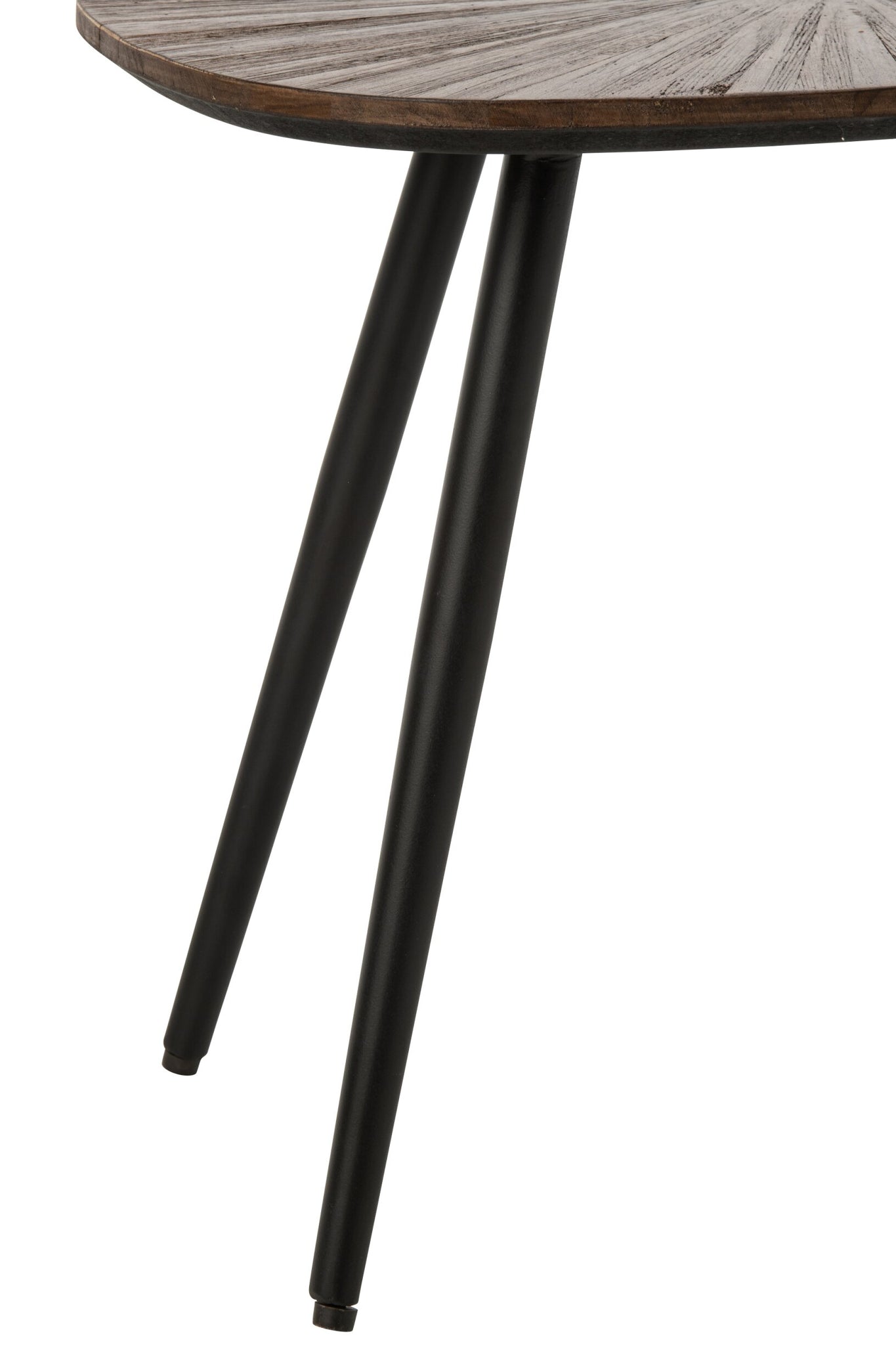 J-LINE SET VAN 3 SALONTAFELS RAY GERECYCLED HOUT DONKERBRUIN/ZWART