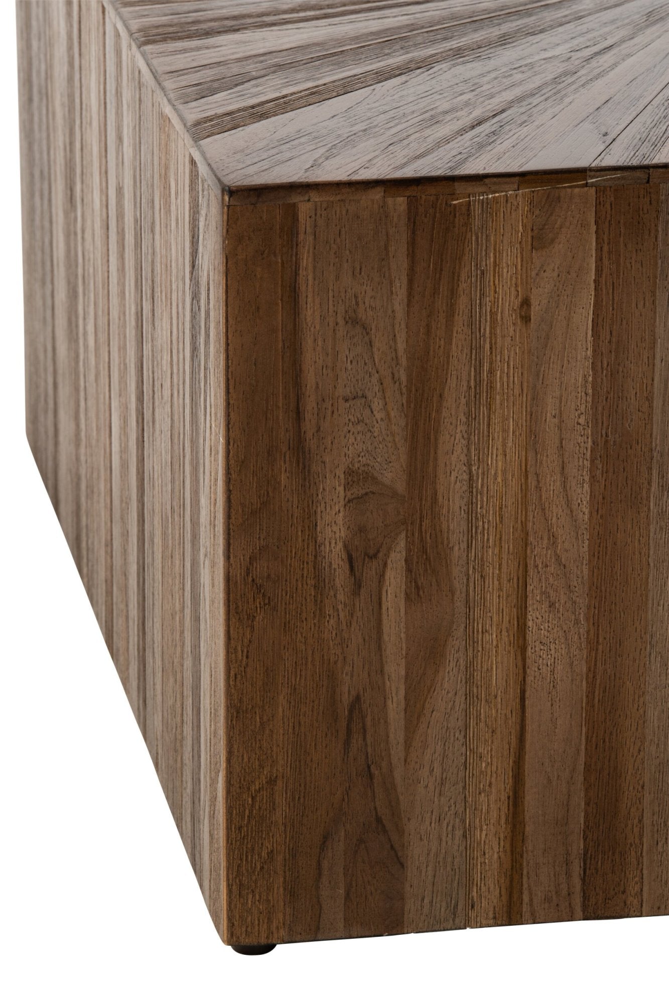 J-LINE SET VAN 3 SALONTAFELS RAY CUBE GERECYCLED HOUT DONKERBRUIN