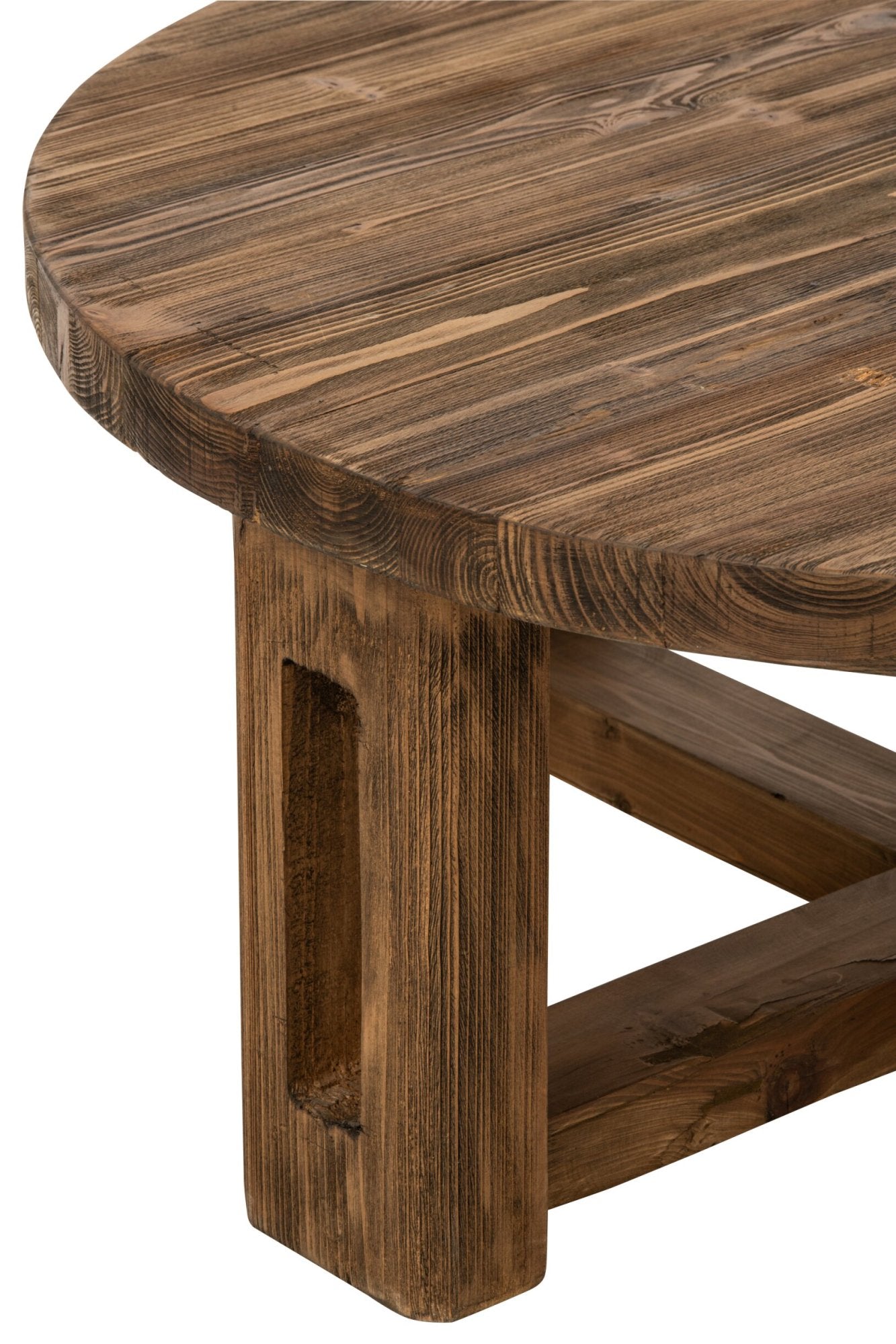 J-LINE SALONTAFEL ROND GERECYCLED HOUT BRUIN