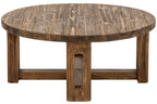 J-LINE SALONTAFEL ROND GERECYCLED HOUT BRUIN
