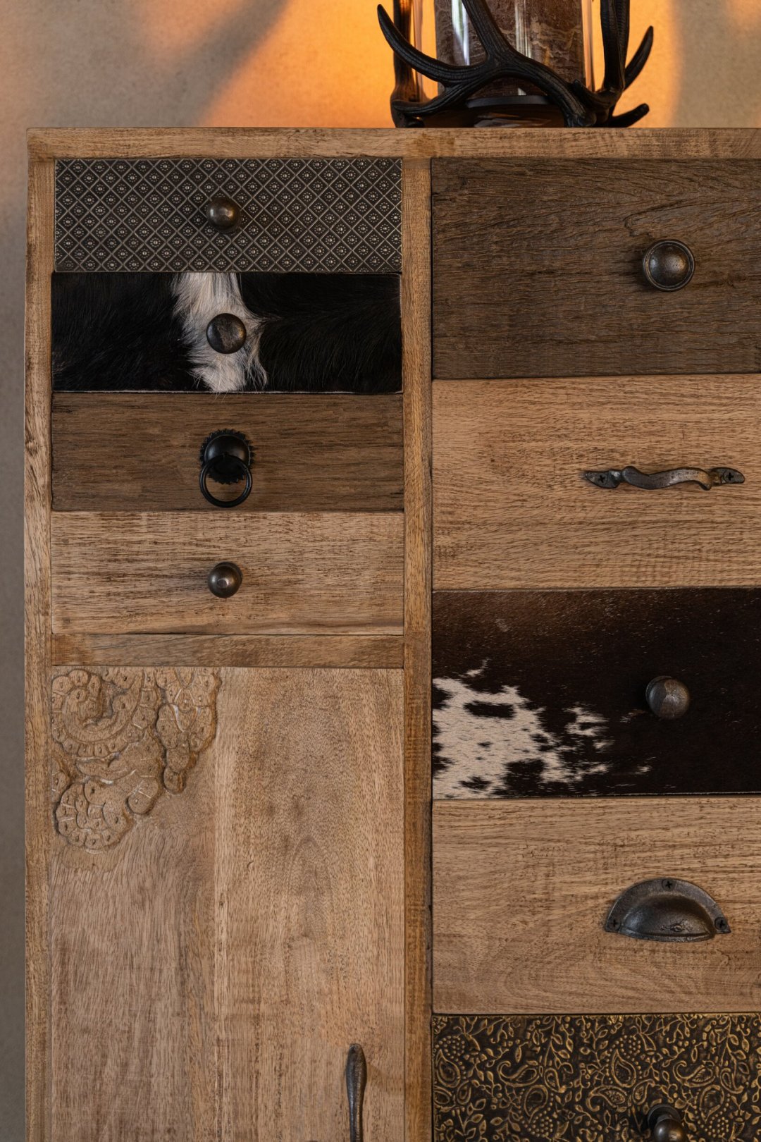 J-LINE LADEKAST RELIEF MANGOHOUT MULTI/NATUREL