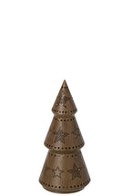 J-Line LED lichtobject kerstboom ijzer bruin klein 20,5 cm
