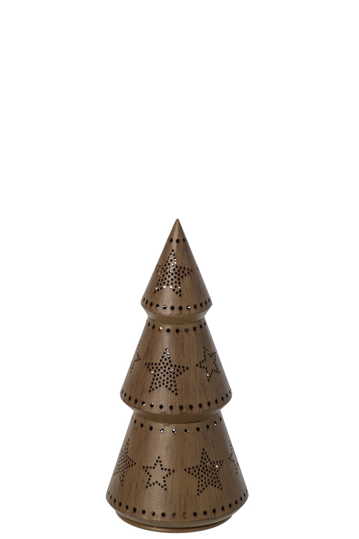 J-Line LED lichtobject kerstboom ijzer bruin klein 20,5 cm