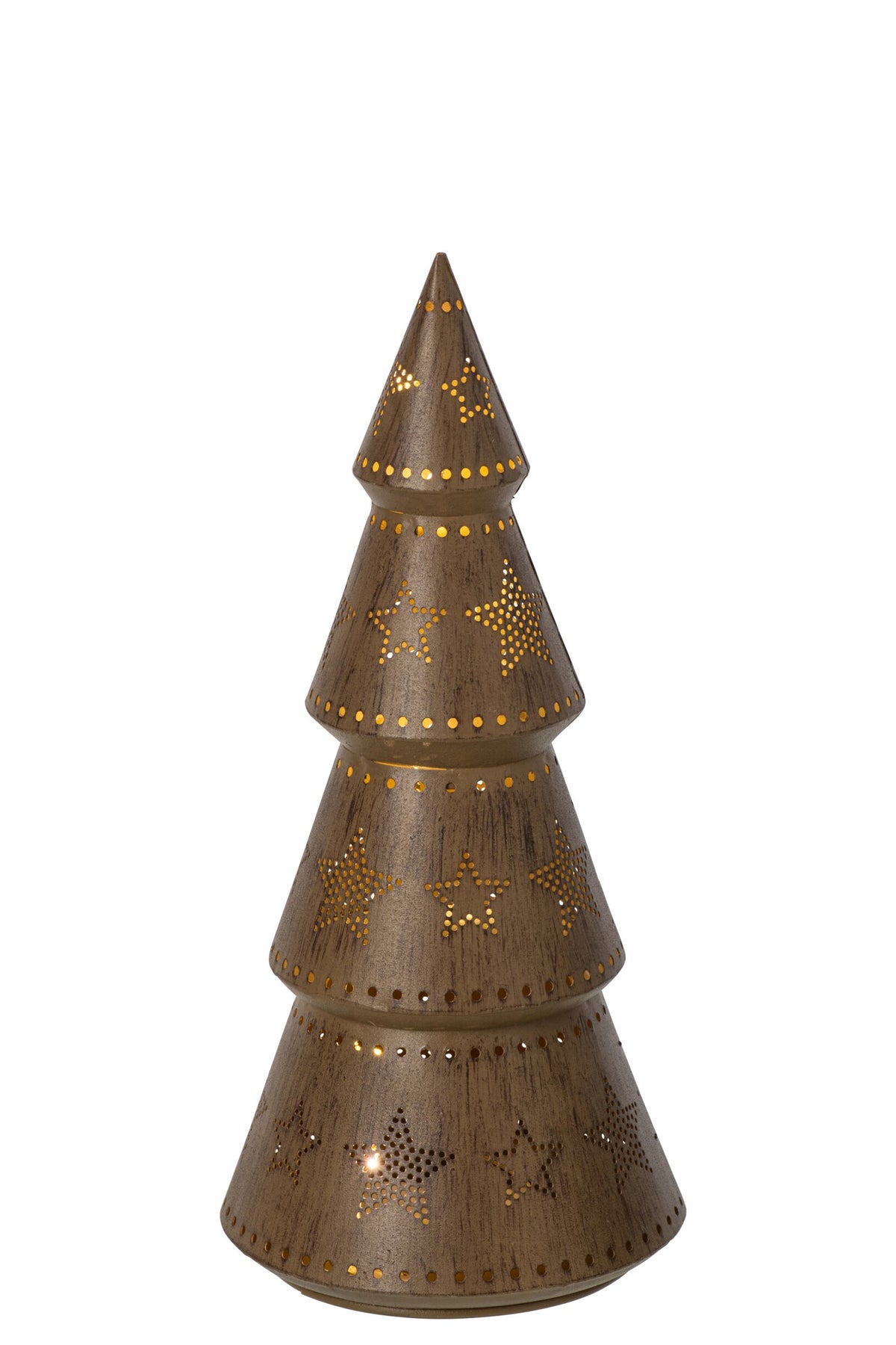 J-Line LED-kerstboom met sterren ijzer bruin large 28 cm
