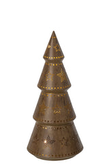 J-Line LED-kerstboom met sterren ijzer bruin large 28 cm