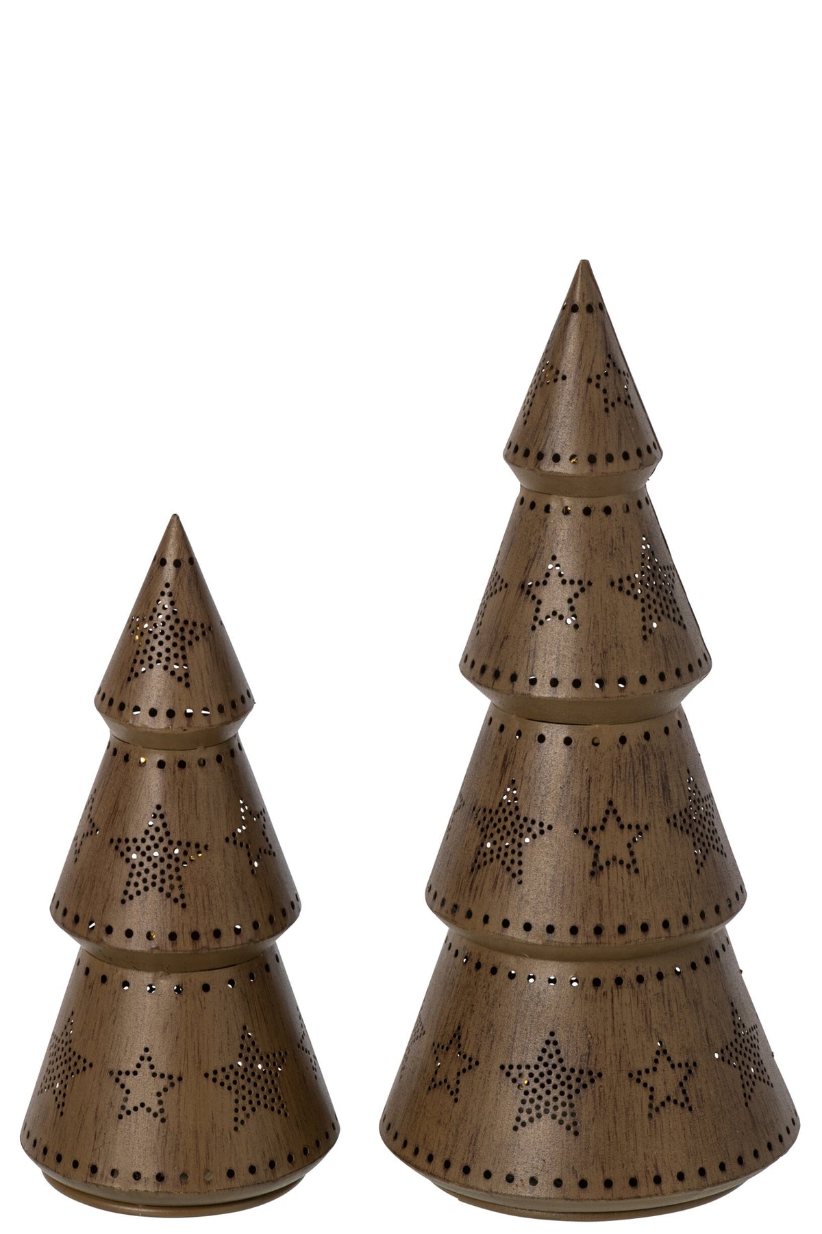 J-Line LED-kerstboom met sterren ijzer bruin large 28 cm