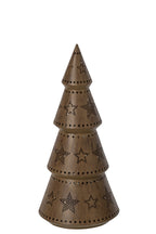 J-Line LED-kerstboom met sterren ijzer bruin large 28 cm