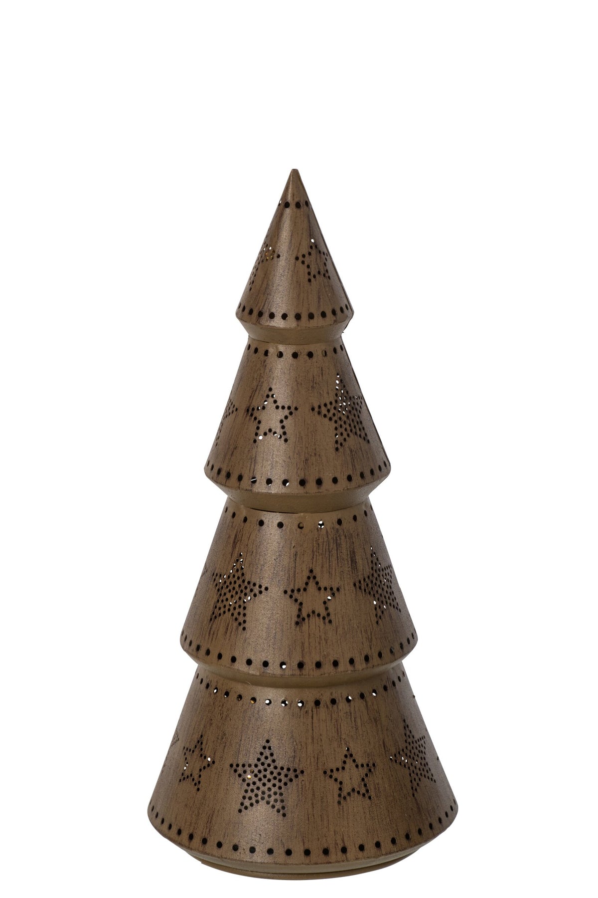 J-Line LED-kerstboom met sterren ijzer bruin large 28 cm