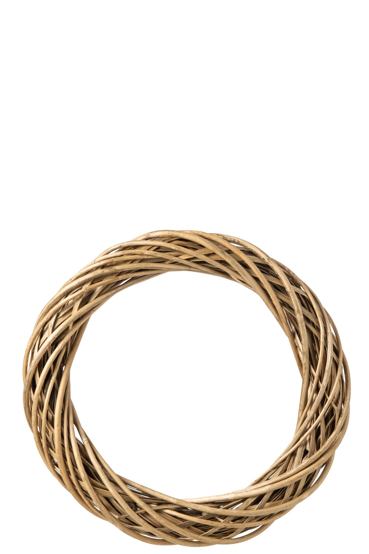 J-LINE DECORATIEVE KRANS VAN RIET NATUREL EN GREIGE 50 CM