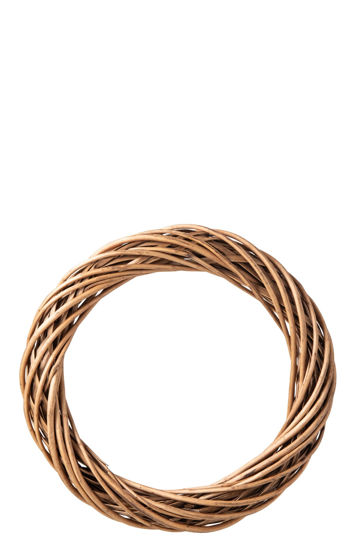 J-LINE DECORATIEVE KRANS VAN RIET NATUREL EN ROESTBRUIN 50 CM
