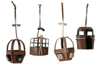 J-Line kersthanger kabelbaan metaal bruin/zwart 16 cm – set van 4