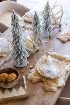 J-Line decoratieve kerstboom PET/ijzer wit/groen medium 42 cm