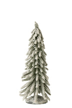 J-Line decoratieve kerstboom PET/ijzer wit/groen medium 42 cm