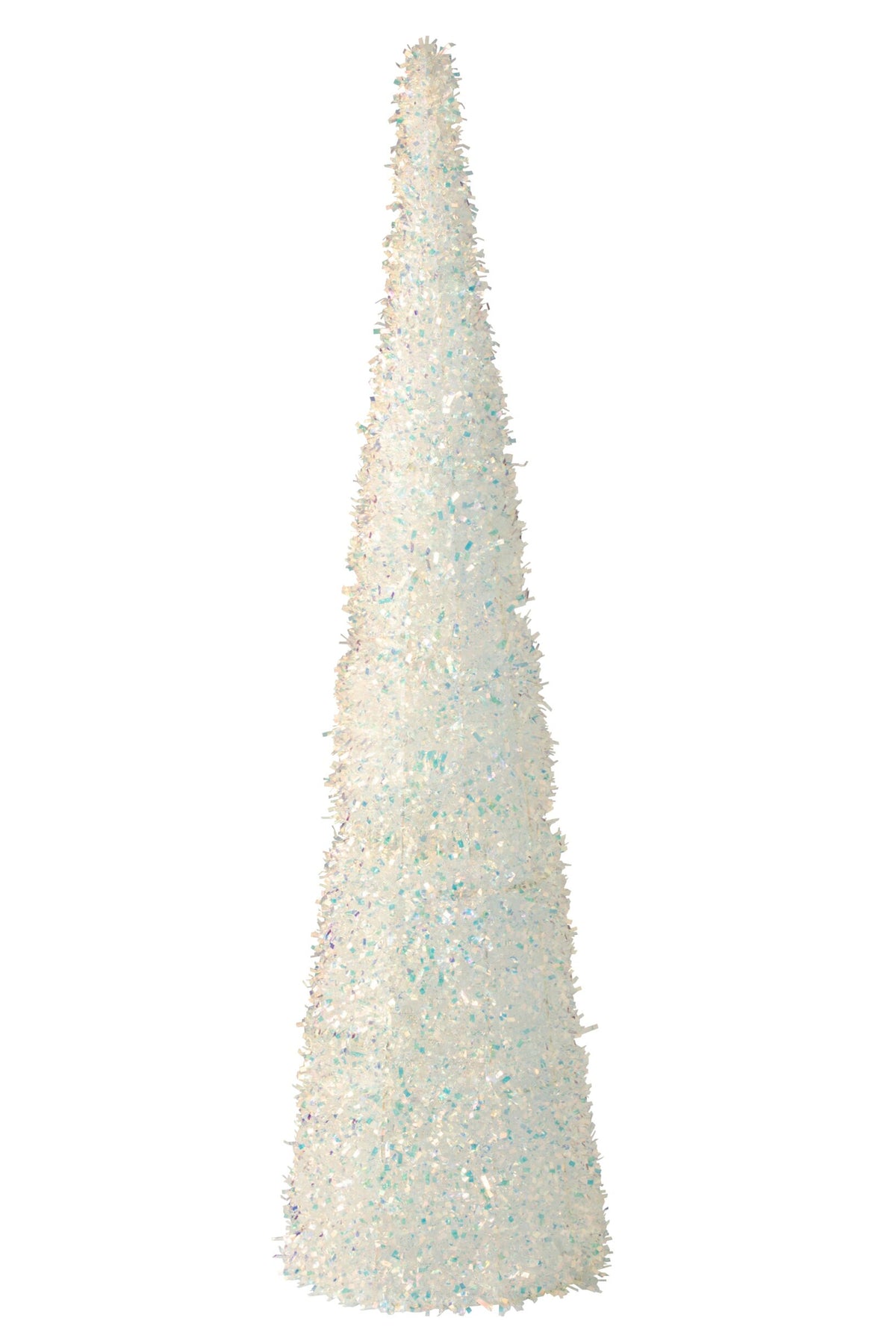 J-Line decoratieve kerstboom Cone Sparkling ijzer/PVC wit 180 cm