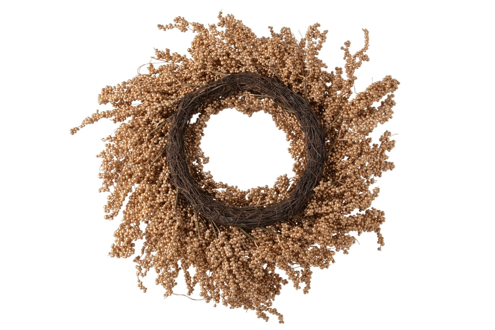 J-LINE KERSTKRANS BERRIES FOAM/ROTAN GOUD Ø80 CM