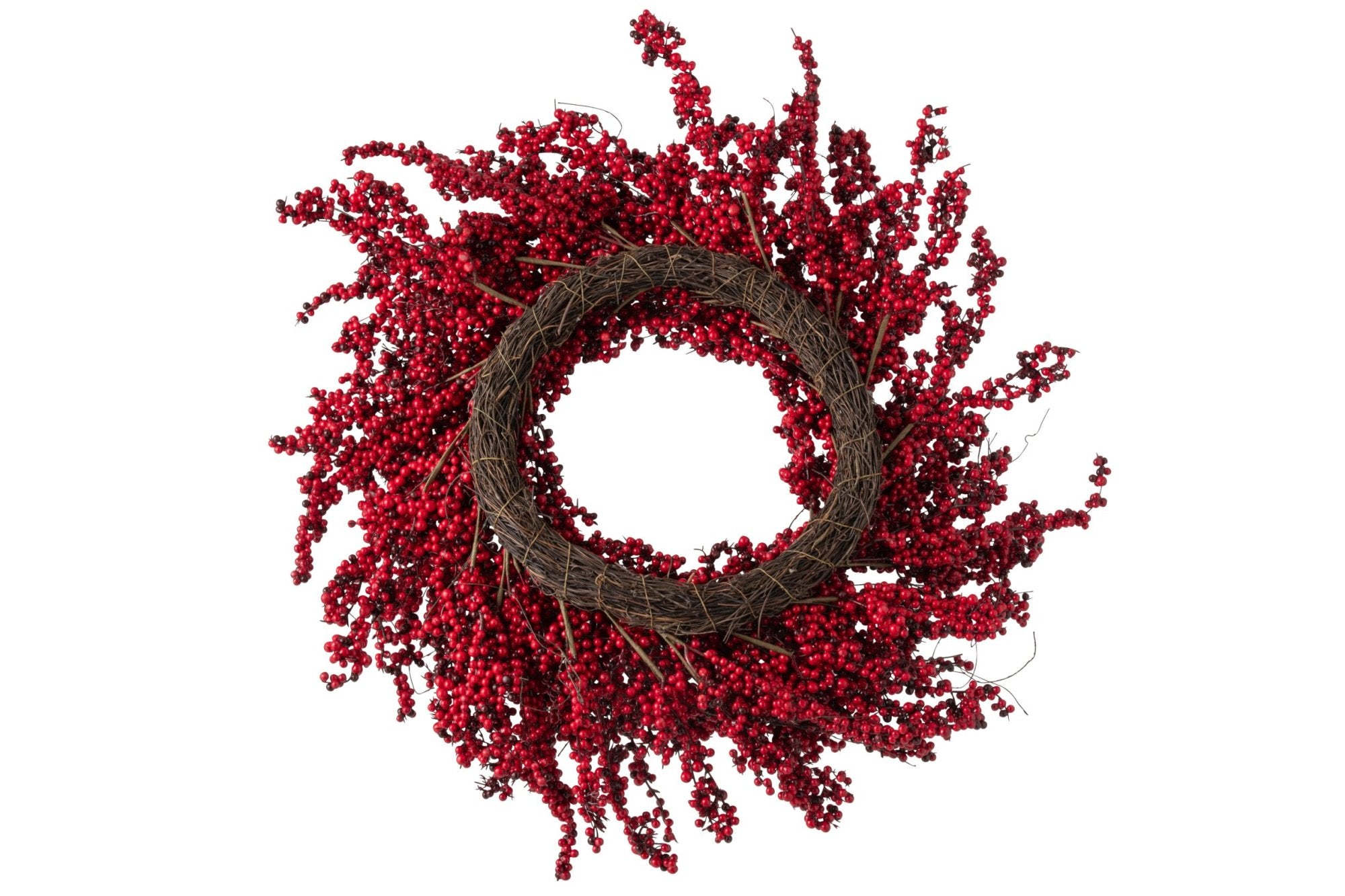 J-LINE KERSTKRANS BERRIES FOAM/ROTAN ROOD Ø80 CM