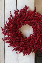 J-LINE KERSTKRANS BERRIES FOAM/ROTAN ROOD Ø80 CM