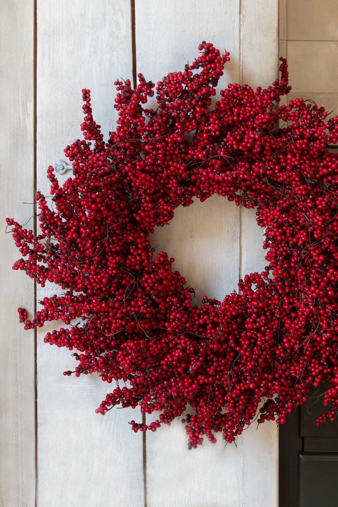 J-LINE KERSTKRANS BERRIES FOAM/ROTAN ROOD Ø80 CM