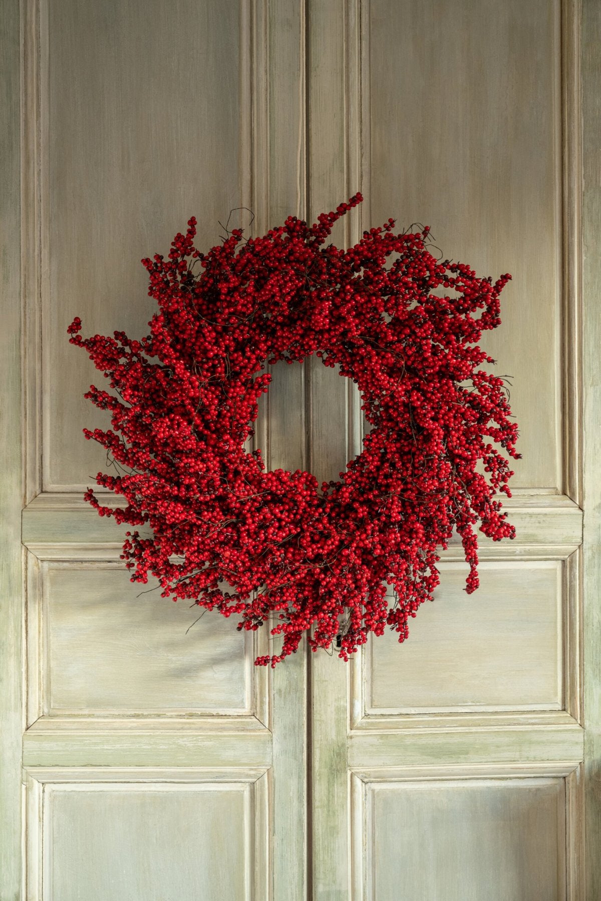 J-LINE KERSTKRANS BERRIES FOAM/ROTAN ROOD Ø80 CM