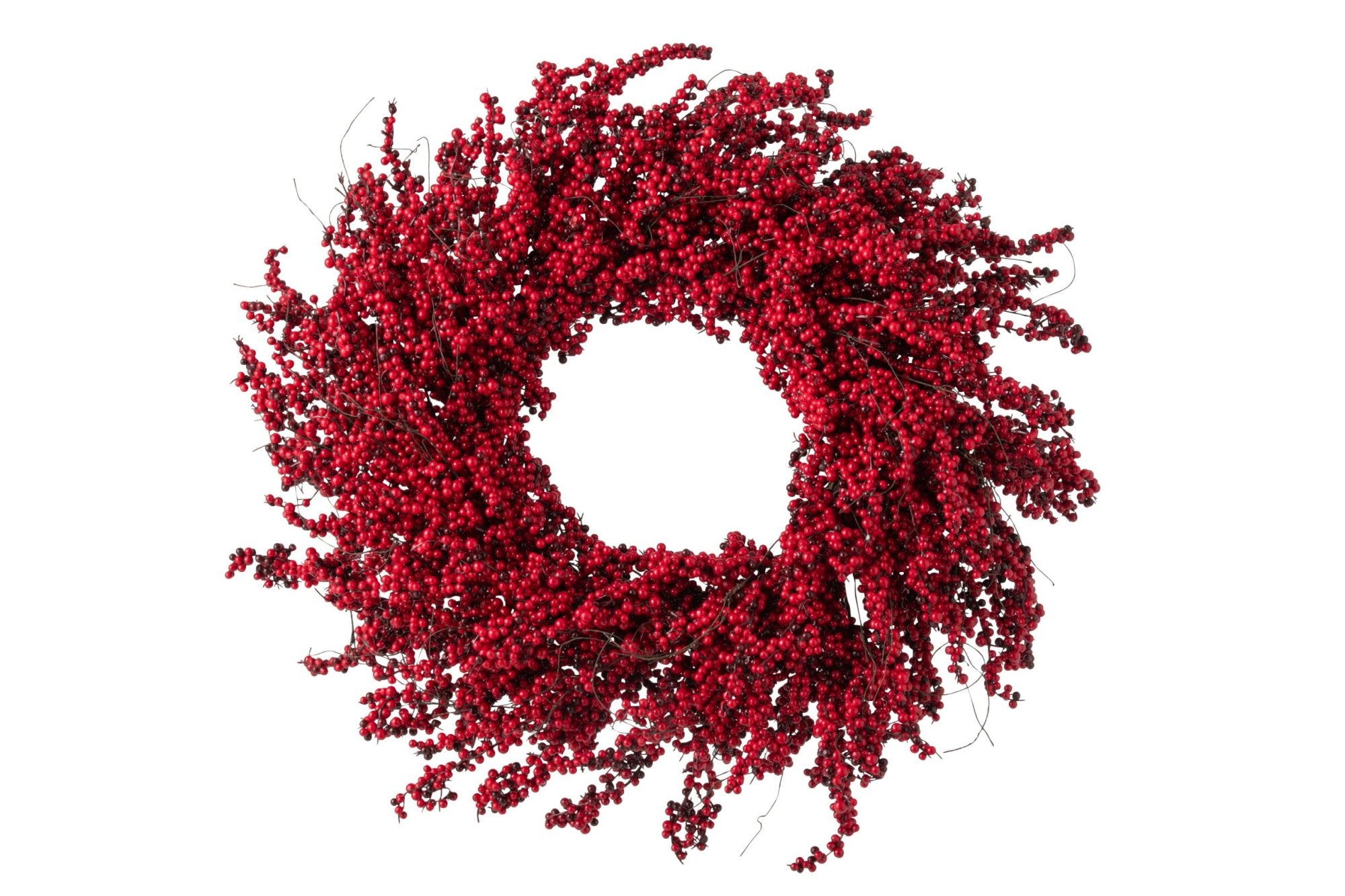 J-LINE KERSTKRANS BERRIES FOAM/ROTAN ROOD Ø80 CM