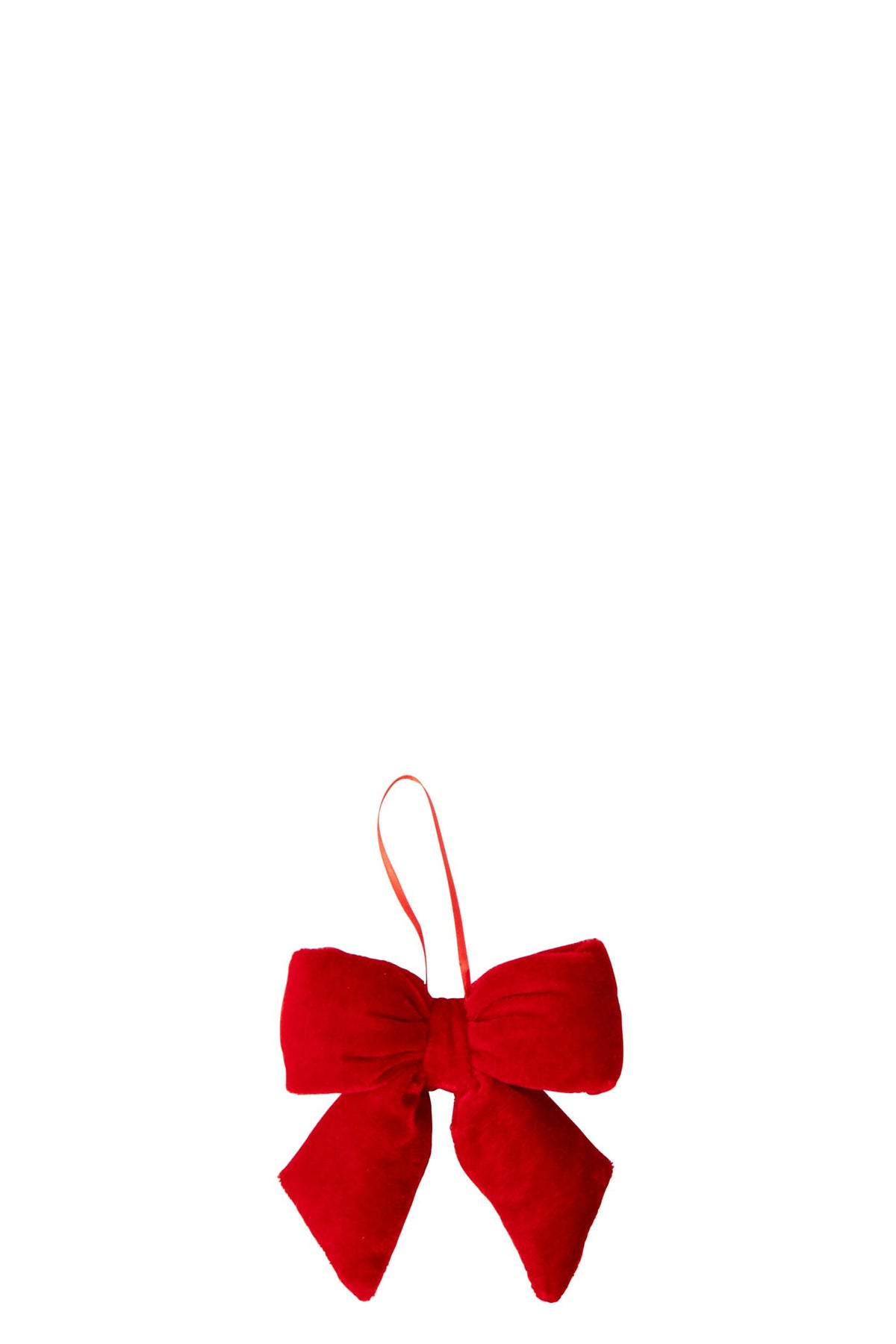 J-Line kersthanger strik fluweel rood 11 cm