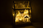J-LINE LED KERSTDORP GLAS/KUNSTSTOF WIT/GOUD MEDIUM 33 CM
