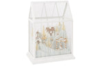 J-LINE LED KERSTDORP GLAS/KUNSTSTOF WIT/GOUD MEDIUM 33 CM