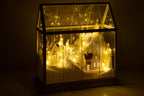 J-LINE LED KERSTDORP GLAS/KUNSTSTOF WIT/GOUD LARGE 33 CM