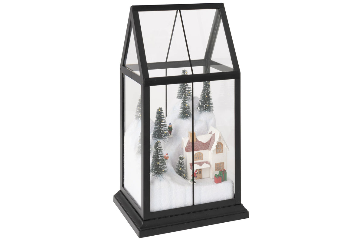 J-LINE LED KERSTDORP GLAS/KUNSTSTOF MULTICOLOR KLEIN 33 CM