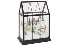 J-LINE KERSTDORP MET LED GLAS/KUNSTSTOF MULTICOLOR MEDIUM 33 CM