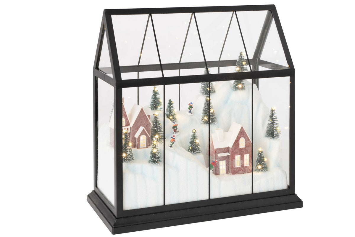 J-LINE LED KERSTDORP GLAS/KUNSTSTOF MULTICOLOR LARGE 33 CM