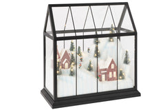 J-LINE LED KERSTDORP GLAS/KUNSTSTOF MULTICOLOR LARGE 33 CM
