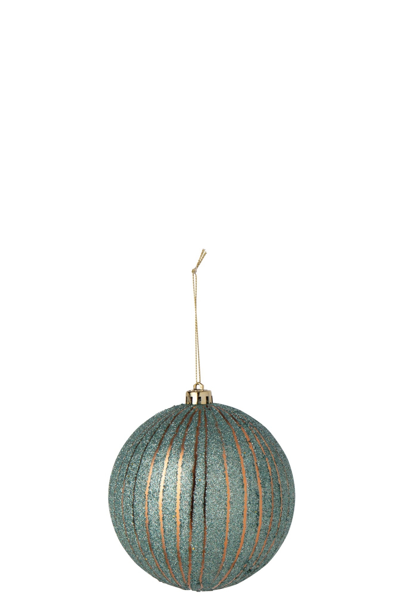J-LINE KERSTBAL POLYSTYREEN BLAUW/GOUD 12 CM