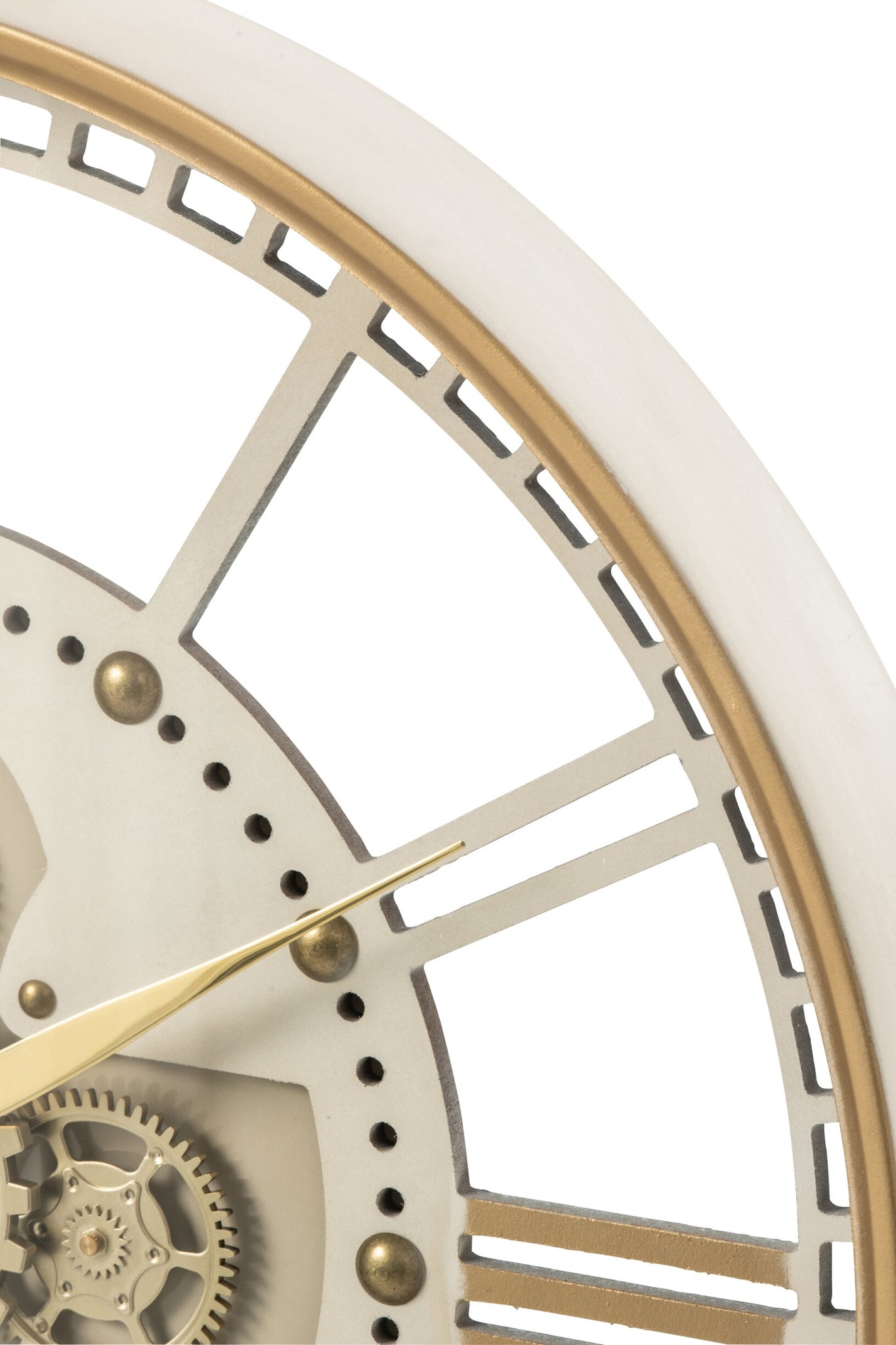 J-LINE SALONTAFEL CLOCK IJZER WIT/GOUD