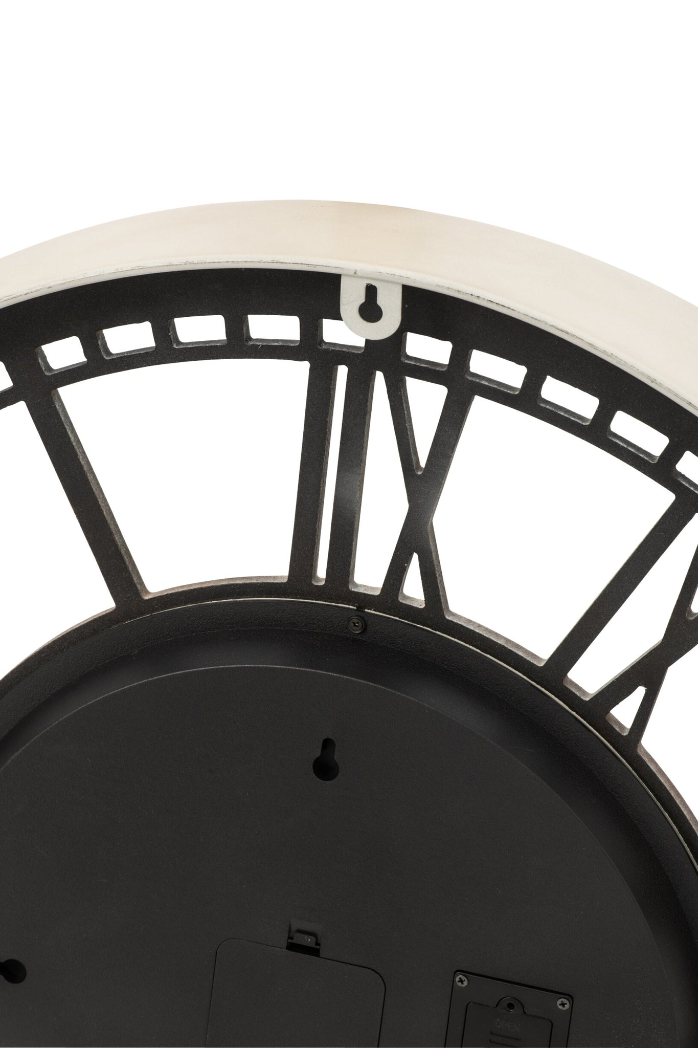 J-LINE SALONTAFEL CLOCK IJZER WIT/GOUD