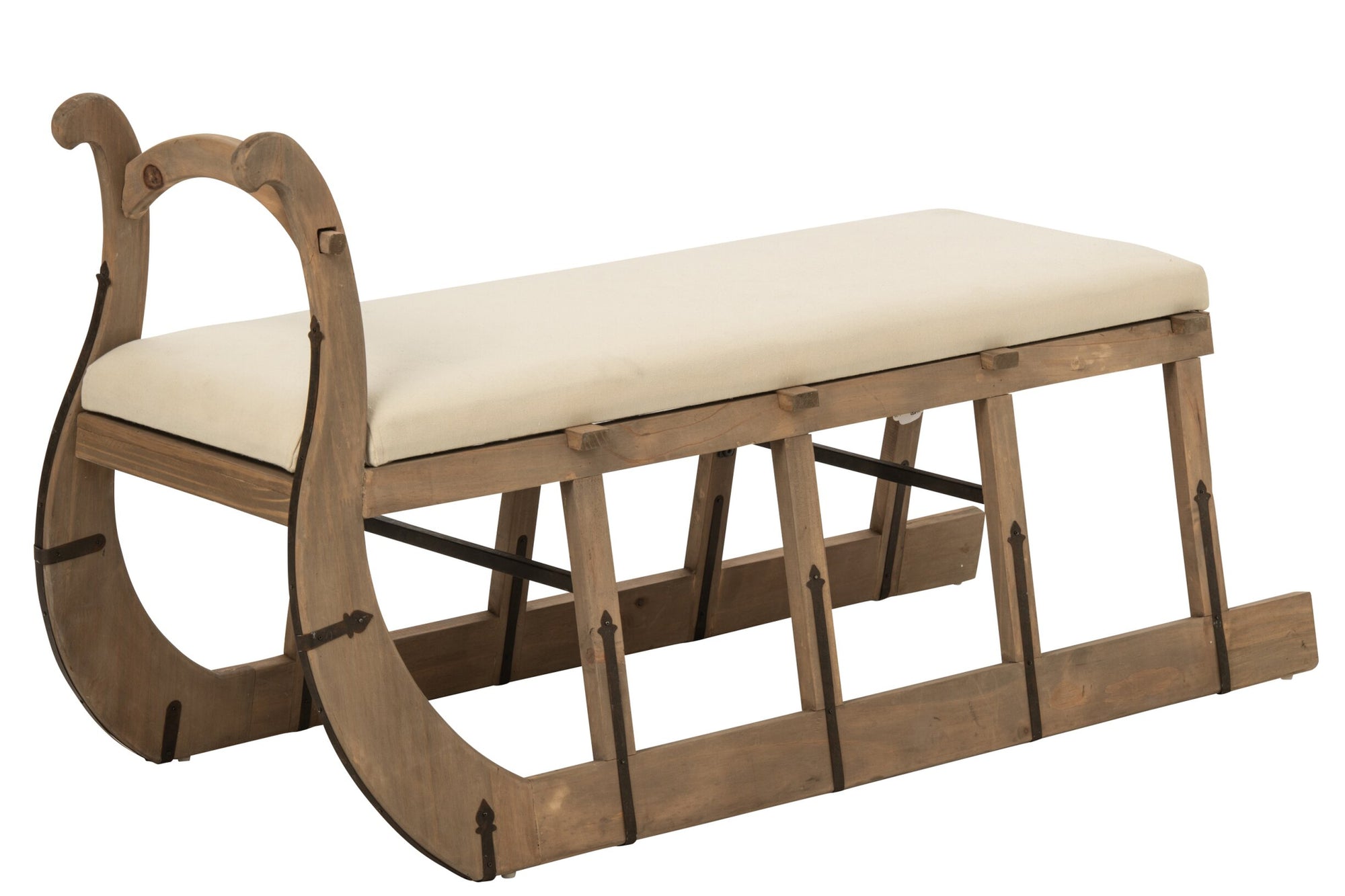 J-LINE SALONTAFEL SLED GRENENHOUT NATUREL/ECRU