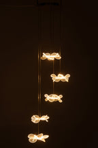 J-LINE LED HANGLAMP FLOWER ACRYL/METAAL GOUD 150 CM