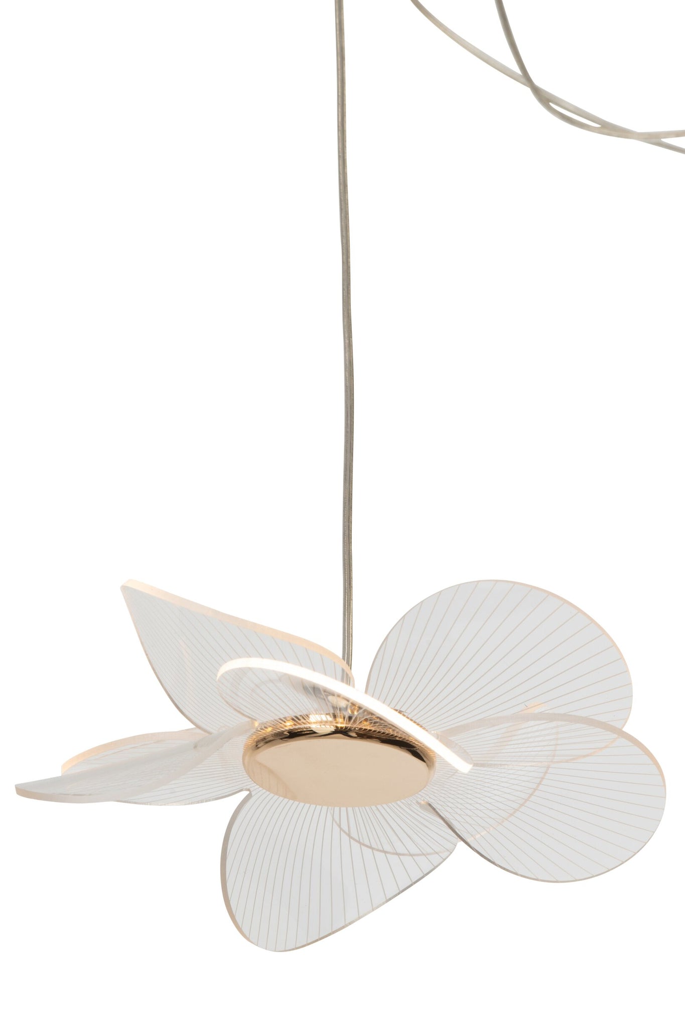 J-LINE LED HANGLAMP FLOWER ACRYL/METAAL GOUD 150 CM