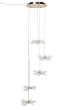 J-LINE LED HANGLAMP FLOWER ACRYL/METAAL GOUD 150 CM