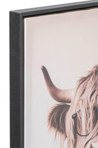 J-Line poster Cow MDF/canvas bruin 50 x 70 cm – set van 2