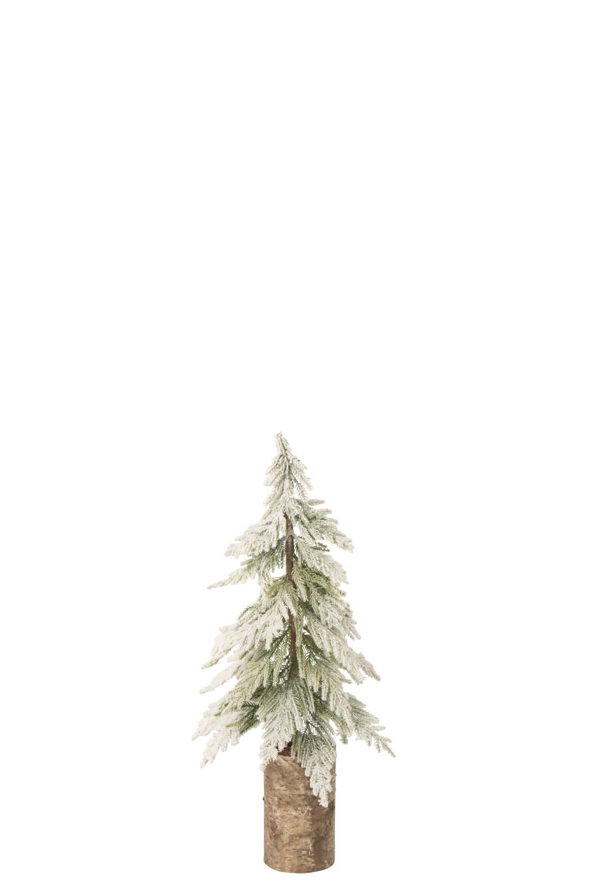 J-LINE DECORATIEVE KERSTBOOM POLYETHYLEEN/BERKENSCHORS WIT/NATUREL 55 CM