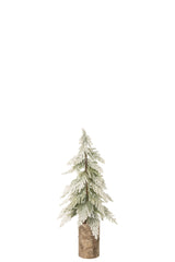 J-LINE DECORATIEVE KERSTBOOM POLYETHYLEEN/BERKENSCHORS WIT/NATUREL 55 CM