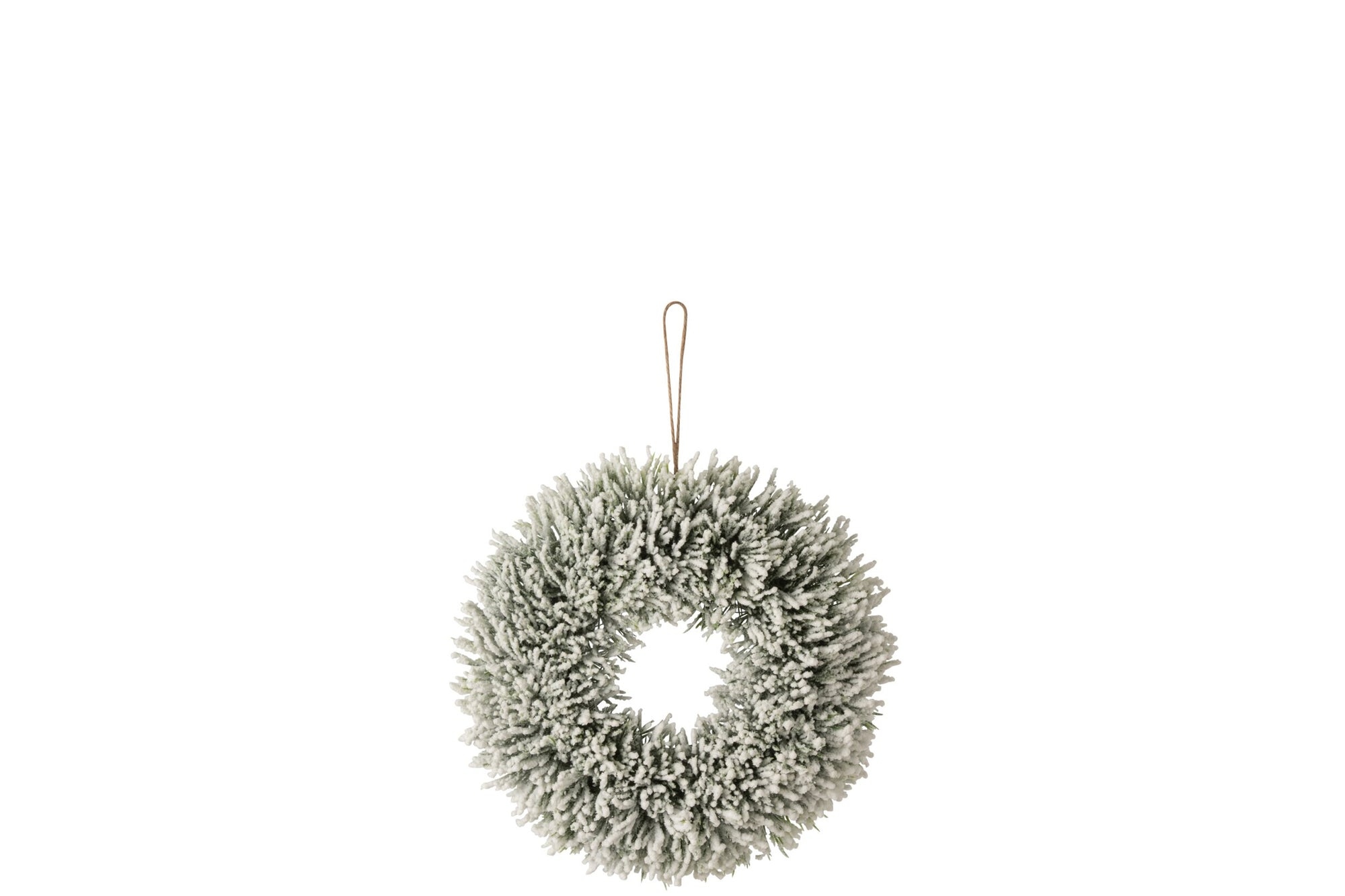 J-LINE KERSTKRANS SNOWY POLYETHYLEEN WIT/GROEN KLEIN 26 CM