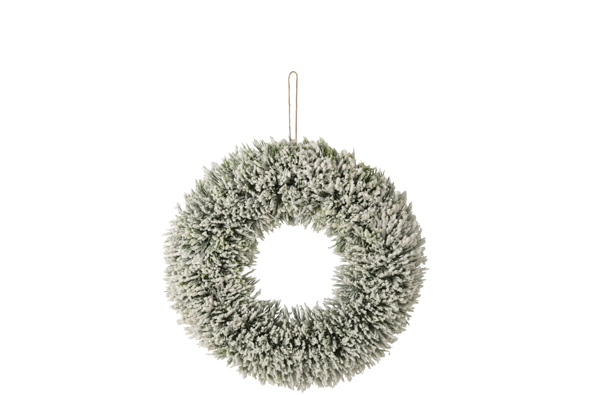 J-LINE KERSTKRANS SNOWY POLYETHYLEEN WIT/GROEN MEDIUM 36 CM