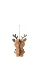 J-Line kersthanger rendier papier bruin 15 cm