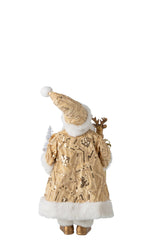 J-Line kerstman kunststof/stof goud klein 45 cm