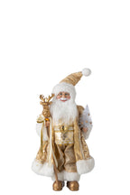 J-Line kerstman kunststof/stof goud klein 45 cm