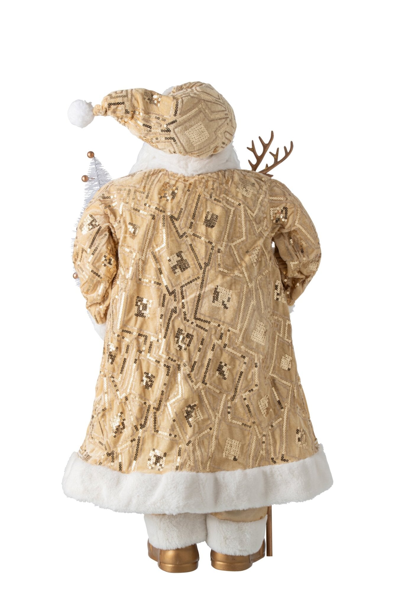 J-LINE KERSTMANFIGUUR KUNSTSTOF/STOF GOUD LARGE 90 CM
